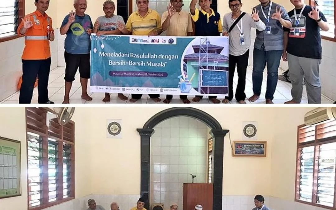 Bersih-bersih Musala Al-Manfa’at di Belakang Depo Lokomotif Cirebon, Oktober 2022