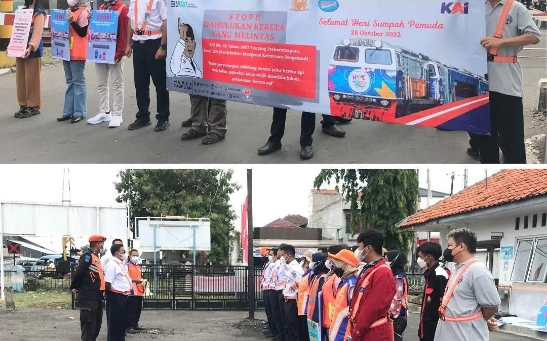 Sosialisasi Keselamatan Perlintasan Sebidang Gabungan di JPL 346 Cirebon, Oktober 2022