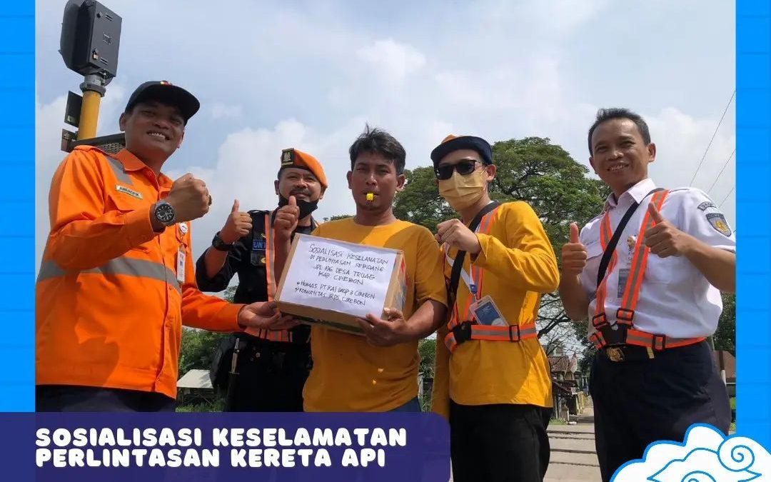 Sosialisasi Keselamatan Perlintasan Sebidang di Perlintasan Truwag, Cirebon, Februari 2023