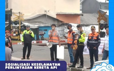Sosialisasi Keselamatan Perlintasan Sebidang di Perlintasan Jalan Kesambi, Cirebon, Maret 2023