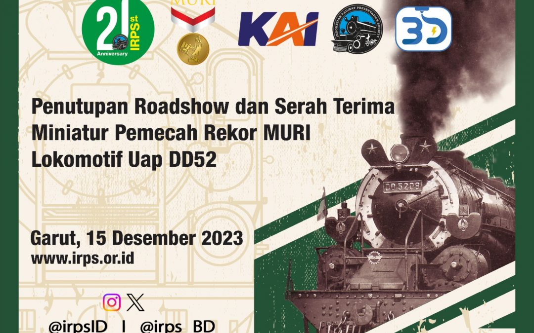 Roadshow Miniatur Lokomotif Uap DD5208 Pemecah Rekor MURI akan Ditutup di Garut